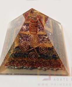 GemstoneChakraLayerOrgoneVastuPyramid-WithCrystalPoint