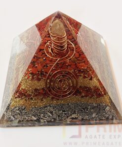 RedJasperOrgoneCopperAluminiumLayerPyramid-withCrystalPoint