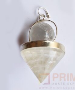CrystalQuartzConeWithCrystalQuartzBead-Pendant
