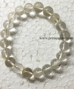 CrystalQuartzElasticBeads-Bracelet