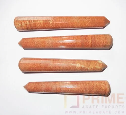 PeachAventurine16Faceted-MassageWand