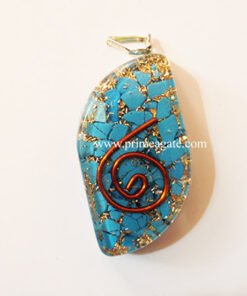 TurquoiseEyeShaped-OrgonePendant
