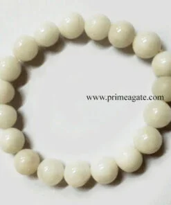 WhiteAgateBeads-ElasticBracelet