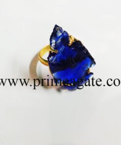 BlueColourGlassAdjustableArrowhead-Rings