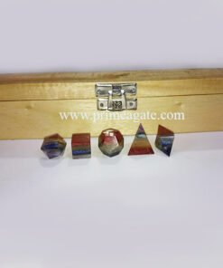 7ChakraStones5Pcs-GeometrySetWithWoodenBox