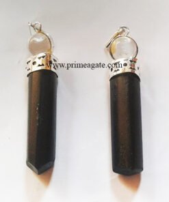 BlackTourmaline2PcCapPencil-Pendant