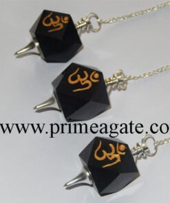 Black-Agate-OM-Engraved-Pendulums