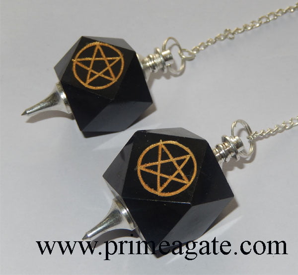 Black-Agate-Pentagram-Engraved-Pendulums