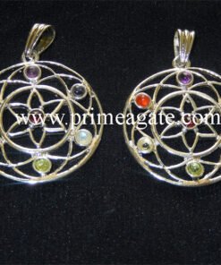 Chakra-Flowe-Of-Life-Metal-Pendants