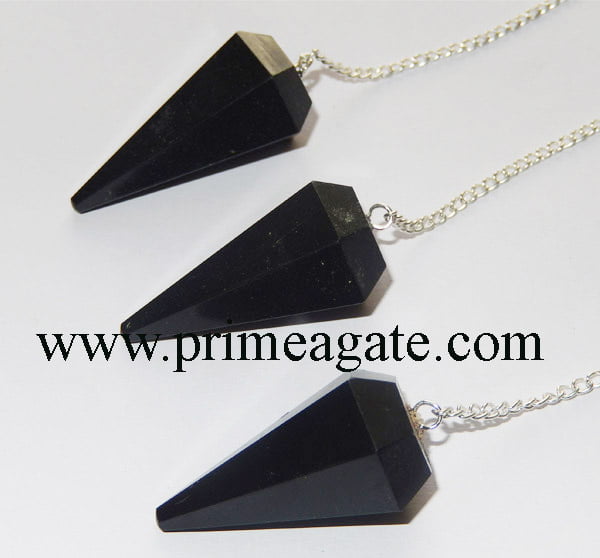 Black-Agate-Facetted-Pendulums
