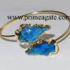 Blue-Color-Glass-Electroplated-Arrowhead-Bangle