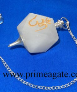 White-Agate-OM-Engraved-Pendulum