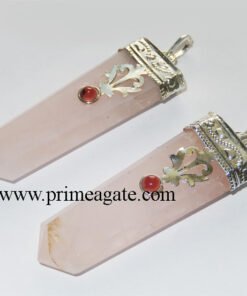 Rose-Quartz-Flat-Special-Pendant-With-Garnet