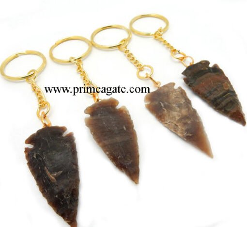 Agate-Arrowhead-Keychains