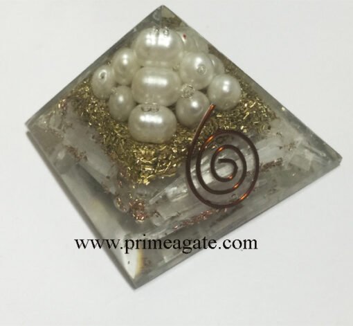 Selenite-Orgone-Pyramid-With-White-Synthetic-Balls