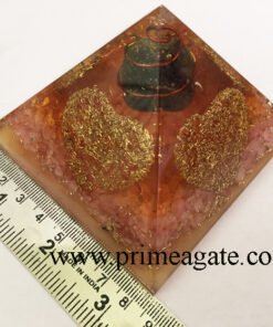 orgonite-rose-quartz-coloured-4sided-copper-heart-pyramid