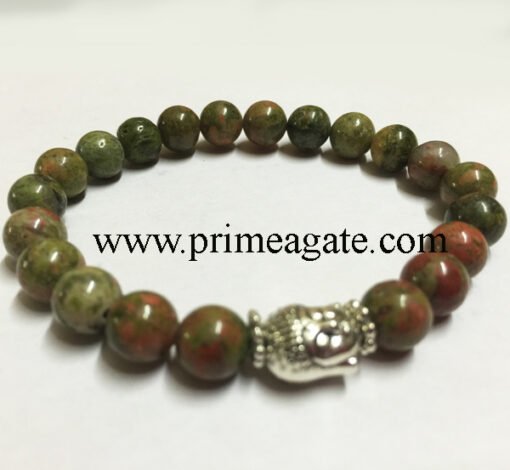unakite-stretchable-buddha-bracelet