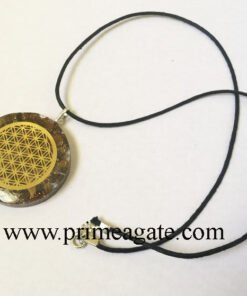 Tiger-Eye-Orgone-Metal-Flower-Of-Life-Pendant