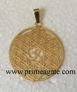 Golden-Metal-Flower-Of-Life-OM-Pendant